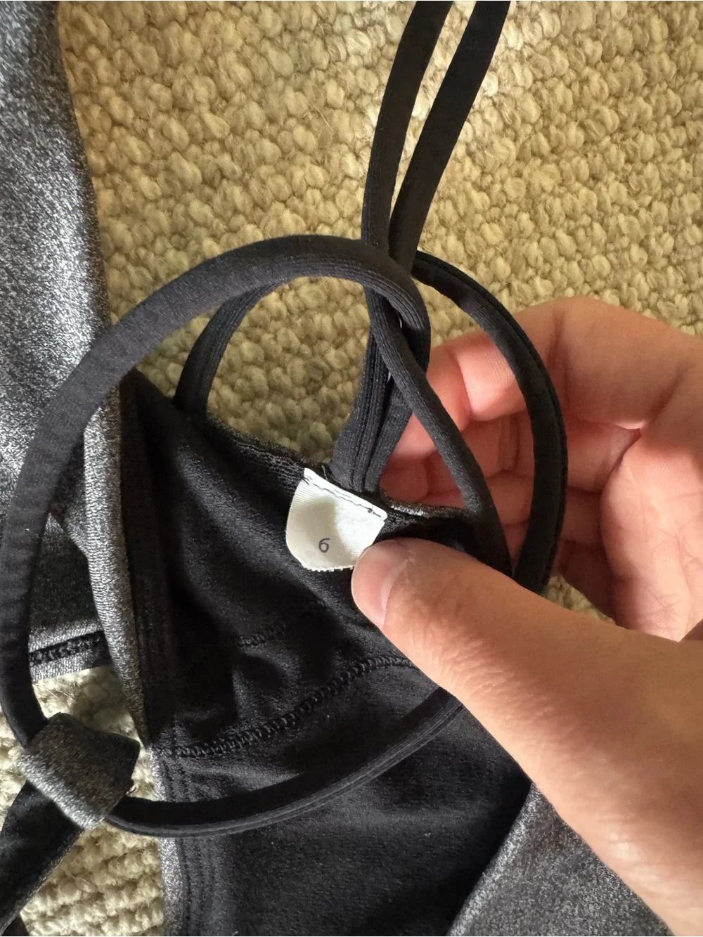 2 lululemon Women’s Strappy Sports Bralette - Black & Charcoal
